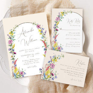 Moderne Wildblume Arch Boho Wedding Einladung