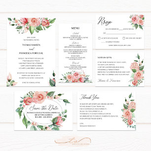 Rose Floral Watercolor Hochzeit Einladung