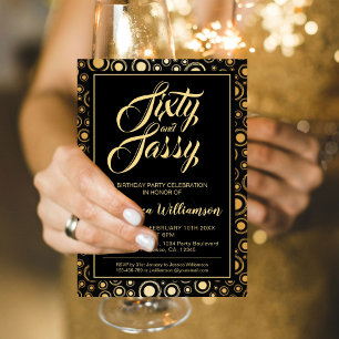 60 und sassy Stylish Black Gold 60. Geburtstag Serviette