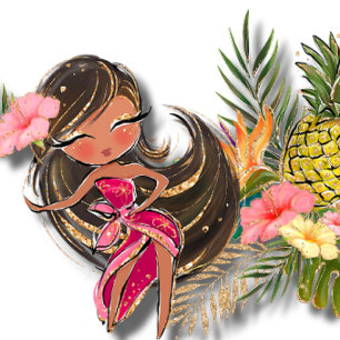 Aloha Glitzer Polterabend Einladung