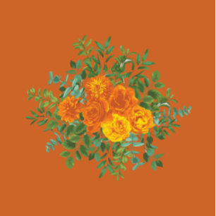 Rust Orange Wedding Vintag Floral Einladung