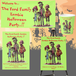 Kids Zombie Family Halloween-Party Einladung