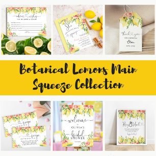 Modern Lemon Floral Ring Brautparty Game Poster