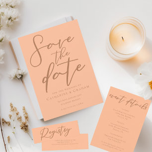 Chic Peach Minimalistisch Typografy Wedding Regist Mini Visitenkarte