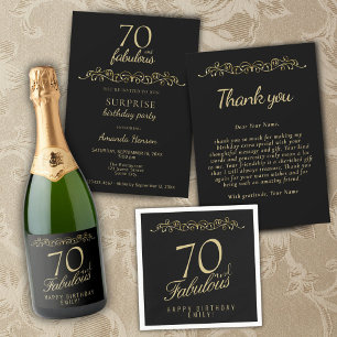 Elegant 70 und Fabelhaft Ornament 70. Geburtstag Einladung