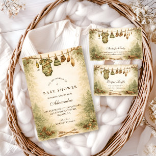 Kleine Holzfäller Wald Baby Shower Einladung