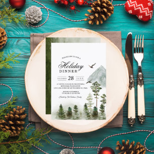 Moderner Grünwald   Aquarellbäume Einladung