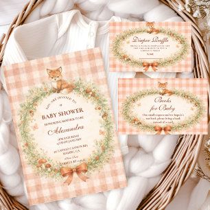 Vintage-Wald-Fuchs-Baby-Party Einladung