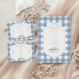 Chic Nautical Coquette Bow Wedding Save The Date
