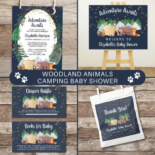 Abenteuer erwartet Woodland Animals Baby Shower Pappteller