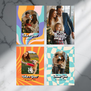 Retro-"Jahresrückblick"-Saisonfotos Feiertagskarte