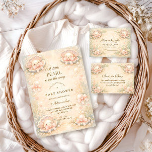 Whimsische Küstenperlen-Baby-Party Serviette