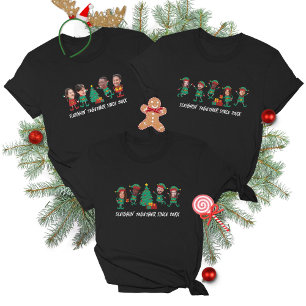 Personalisiertes Funny Face Foto Weihnachtself T-Shirt