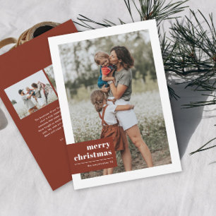 Einfache typografische Foto-Weihnachten Feiertagskarte