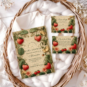 Erdbeer Cottagecore Babyparty Serviette