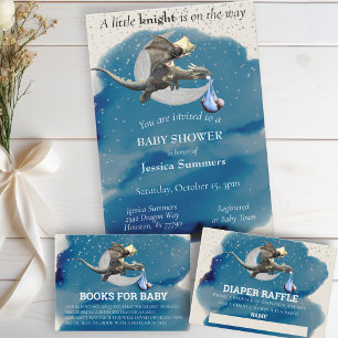 Bücher für Baby Shower Dragon Knight Begleitkarte