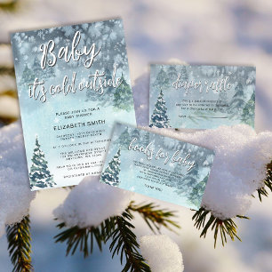 Winterwald Babyduschenaufkleber Runder Aufkleber