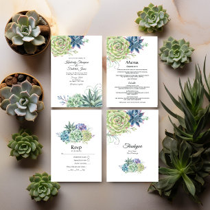 Wüstenkaktus Succulents Wedding Dankeskarte