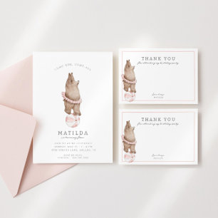 Der moderne Bärenzirkus der Kinder   Mädchen Gebur Einladung