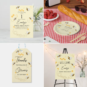 Hummel Bee 1. Geburtstag Happy Bee Day Runder Aufkleber