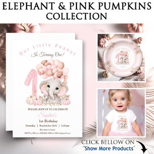 Banner der ersten Birthday Fall Elephant Girl Ball