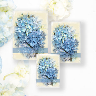Blue Hydrangea Blume Wedding RSVP Karte