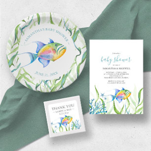 Die tropische Fisch-Babydusche in einer einzigen E All In One Einladung