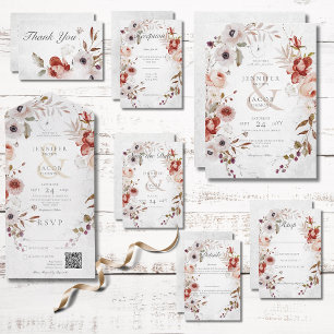 Romantische Einladung zur Hochzeitsfeier mit weiße