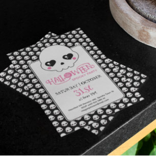 Niedliche Schädel Geburtstagsparty Einladung