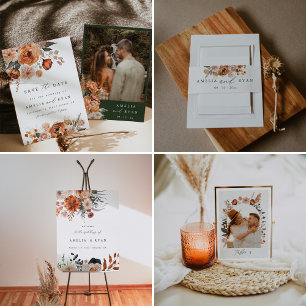 Terracotta Sage Boho Floral Wedding Serviette