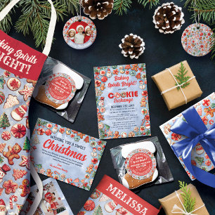 Feierliche Freude: Weihnachts-Cookie Wunderland Geschenkpapier Set