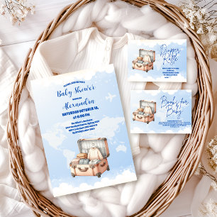 World Map Adventure erwartet Baby Shower Einladung