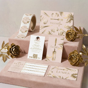 Luxus-Roségold-Schönheits-Make-up-Artist-Studio Visitenkarte