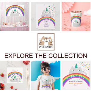 Cat Unicorn Girl Birthday Banner