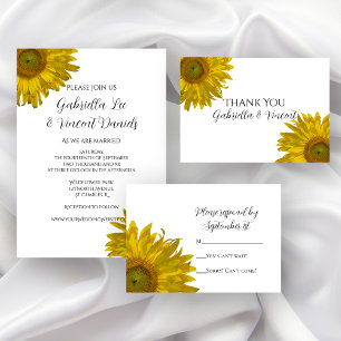 Yellow Sunflower Wedding R.S.V.P. Response Card RSVP Karte