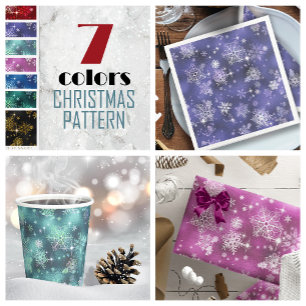 Hübsche Schneeflocken Muster Blau ID846 Geschenkpapier