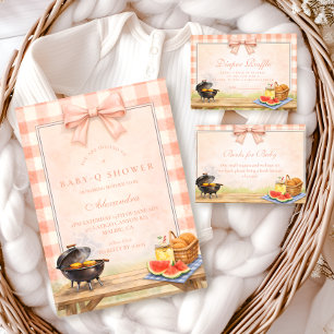 Rosa Gingham Baby Q Windelverlosung Begleitkarte