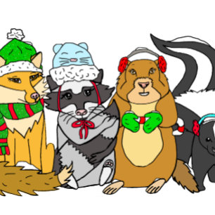 Woodland Kreaturen Weihnachtspostkarte Postkarte