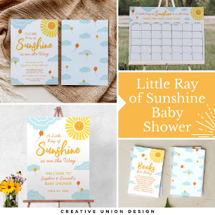 Eine kleine Ray Sunshine Baby Dusche Danke Karten