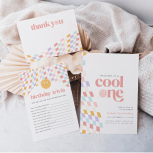 Cooles Mädchen zum ersten Geburtstag Einladung