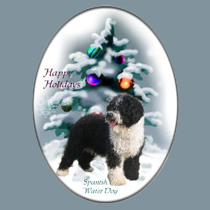 Spanish Water Dog Weihnachtsgeschenke Feiertagskarte