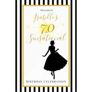 Einladung zum 70. Geburtstag Schwarz & Gold