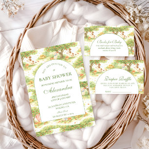 Farm Tiere Blumen Baby Shower Einladung