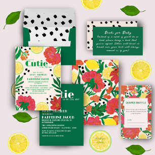 Kleine Süsse auf dem Weg Lemon Citrus Babydusche Runder Aufkleber