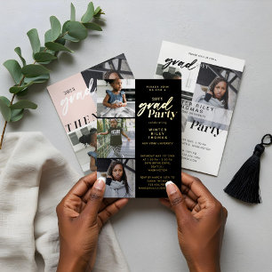 Über die Jahre - Jetzt & Dann Abschluss 5 Foto Einladung