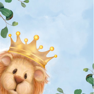 Prince Lion Golden Crown Boy Baby Dusche Einladung