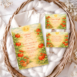 Cottage-Garten-Tomate-Baby-Party Einladung