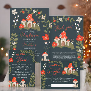 Pilzpilz-Blütendusche-Windeln-Tombola Begleitkarte