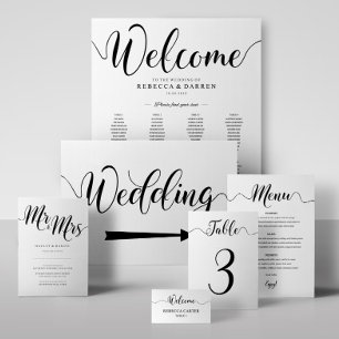 Mr & Mrs. Wedding Einladung Black & White