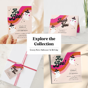 Groovy Retro Niedlich Ghost Vielen Dank für Ihre G Dankeskarte